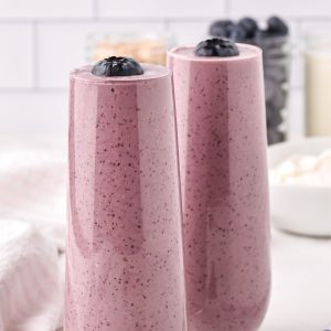 two blueberry smoothies