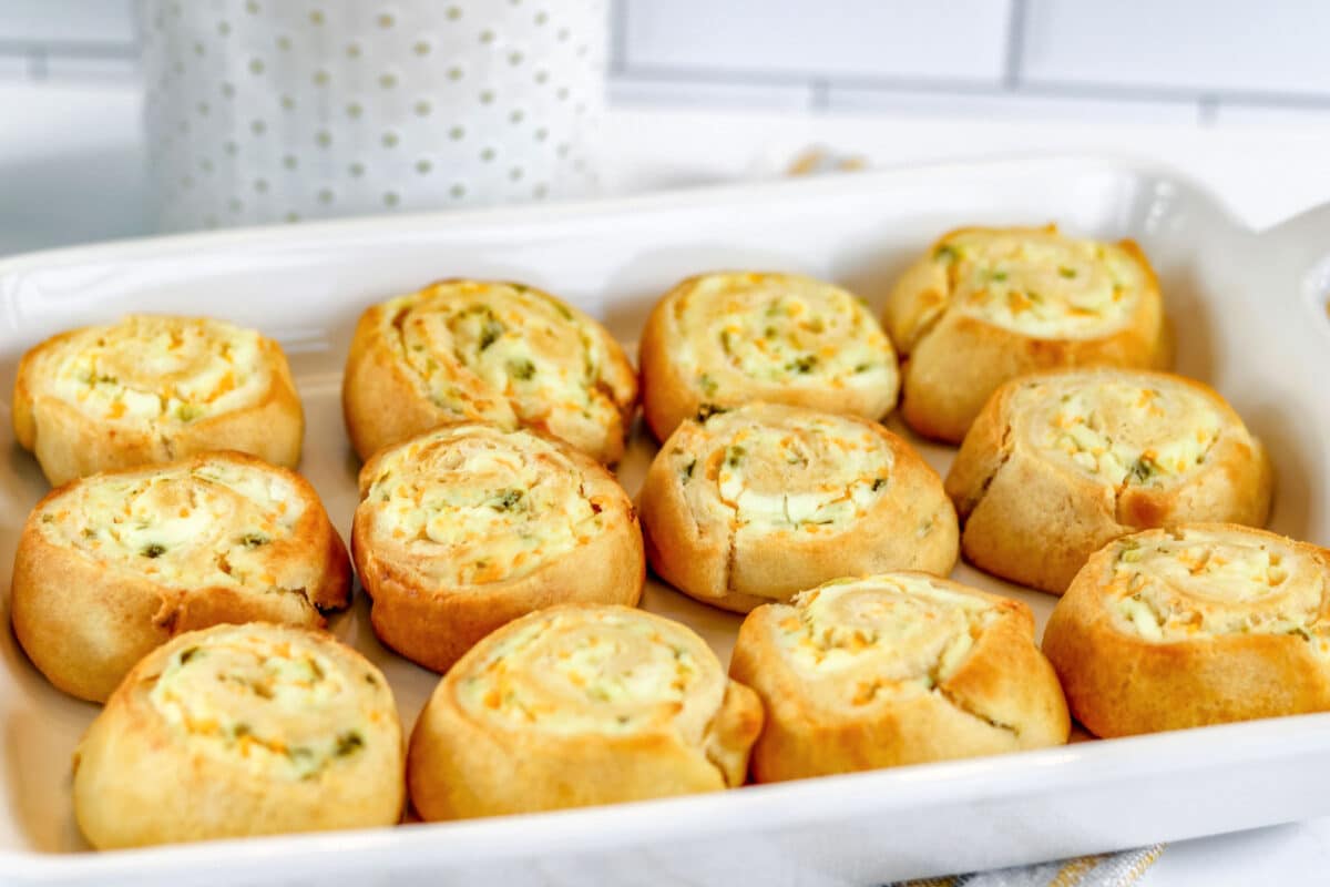 jalapeno crescent rolls in a serving dish.