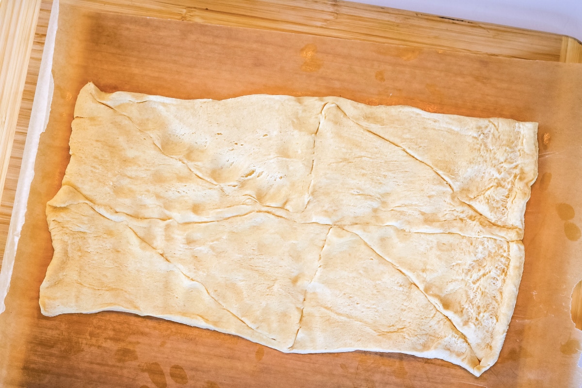 unrolled crescent dough sheet.